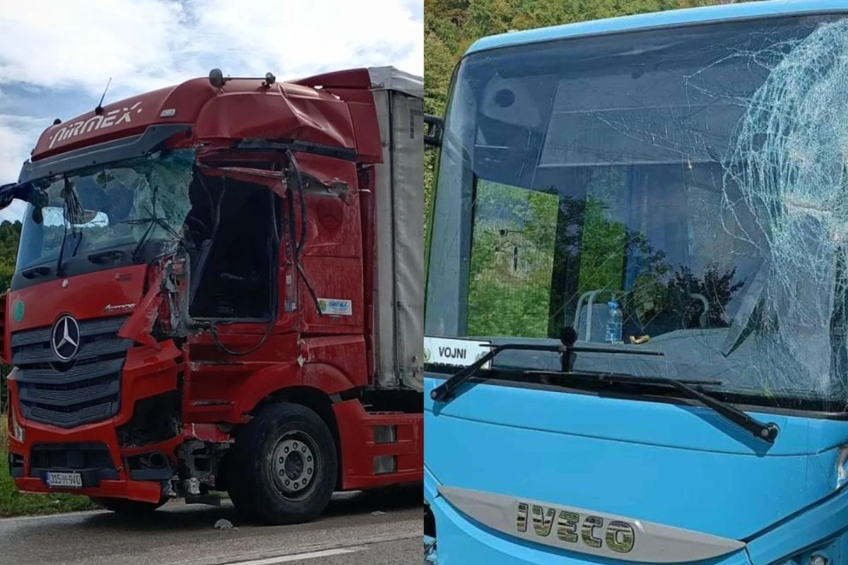 Sudar vojnog autobusa i kamiona kod Srebrenika, dvije osobe prevezene u bolnicu Sudar vojnog autobusa i kamiona kod Srebrenika, dvije osobe prevezene u bolnicu