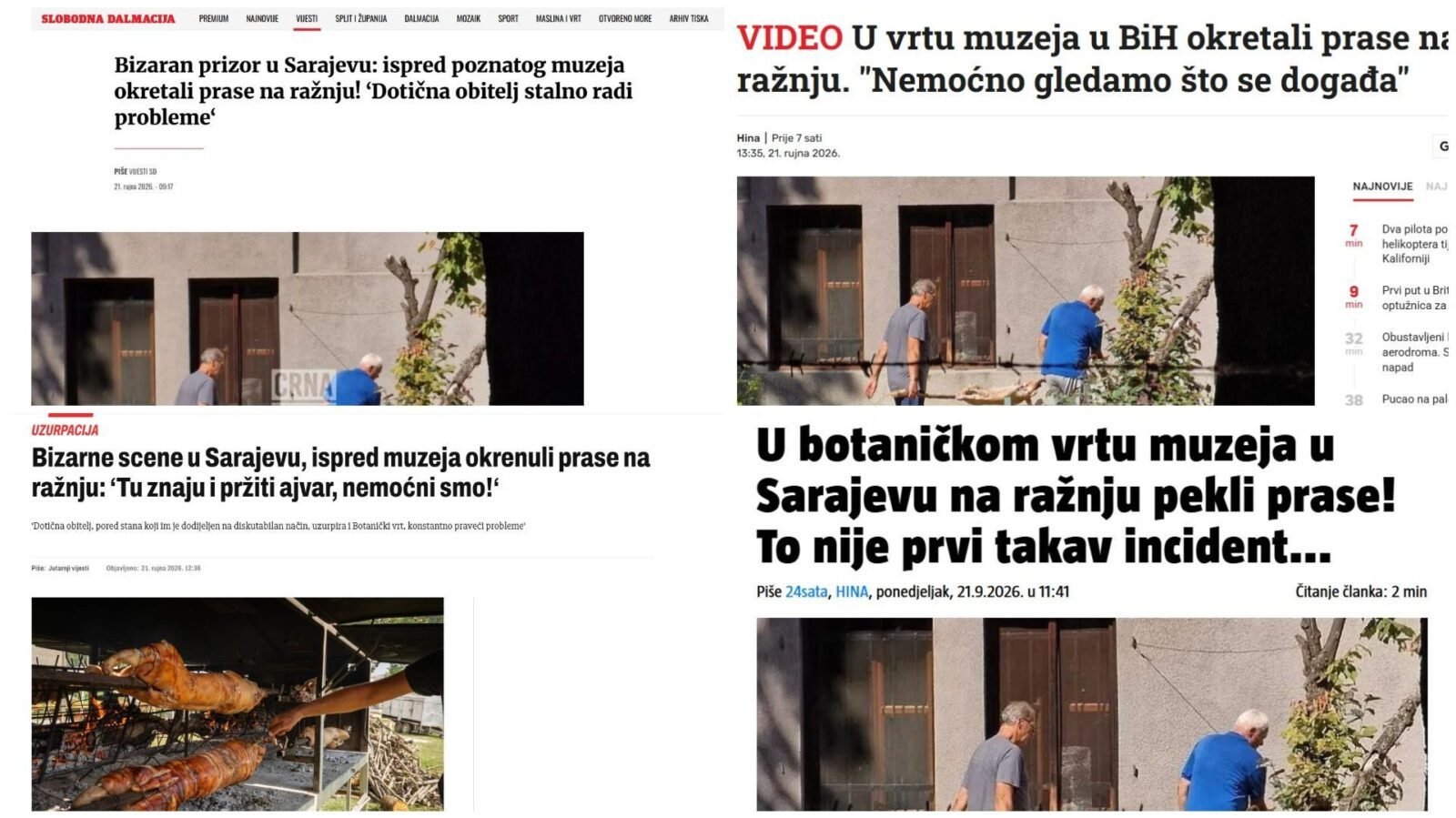 Bizarne scene iz Sarajeva privukle pažnju hrvatskih medija: Ovako su pisali o ražnju u Botaničkom vrtu