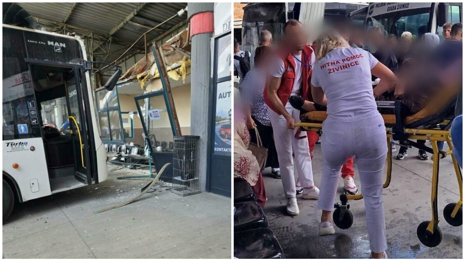 Teška nesreća u Živinicama: Autobus se zabio u autobusku stanicu, povrijeđene tri osobe