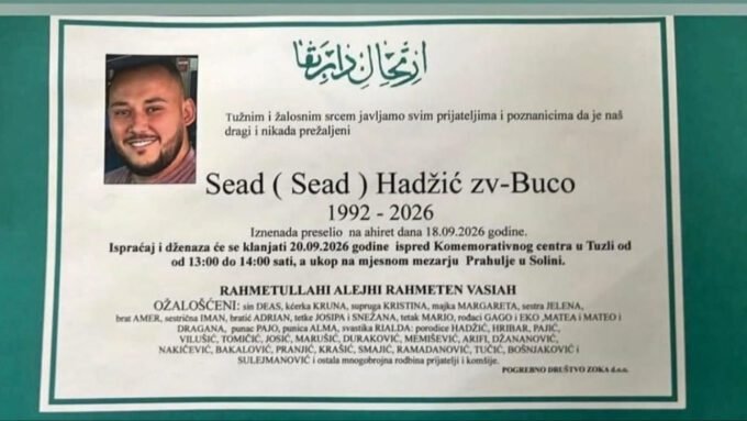 Poznat termin dženaze Seadu Hadžiću koji je stradao kod Tuzle